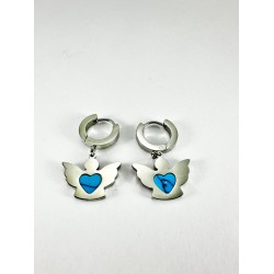 Gümüş Melek Desenli Küpe