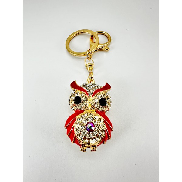 Kırmızı Taşlı Baykuş Anahtarlık