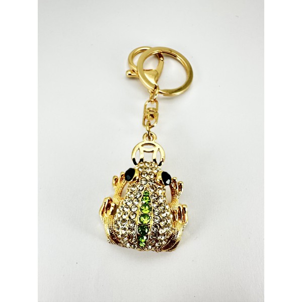 Taşlı Yeşil Kurbağa Anahtarlık