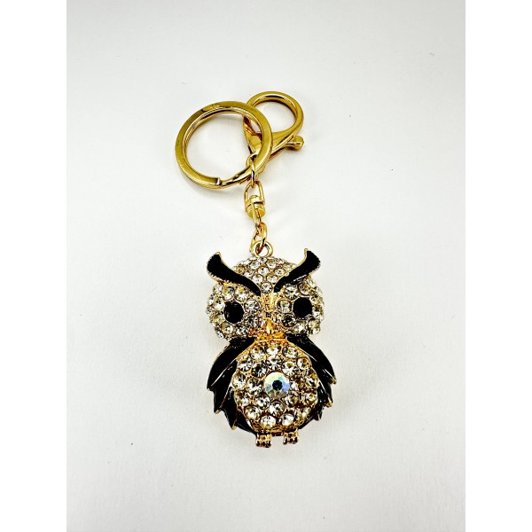 Siyah Taşlı Baykuş Anahtarlık 