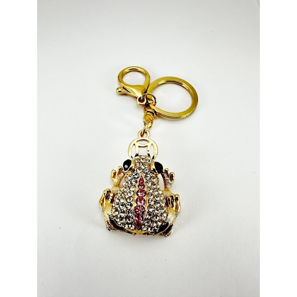 Pembe Taşlı Kurbağa Anahtarlık