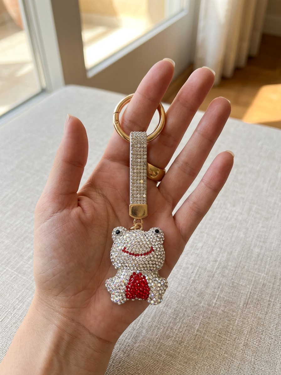 Glam Işıltılı Kristal Taş Şeritli Sevimli Anahtarlık