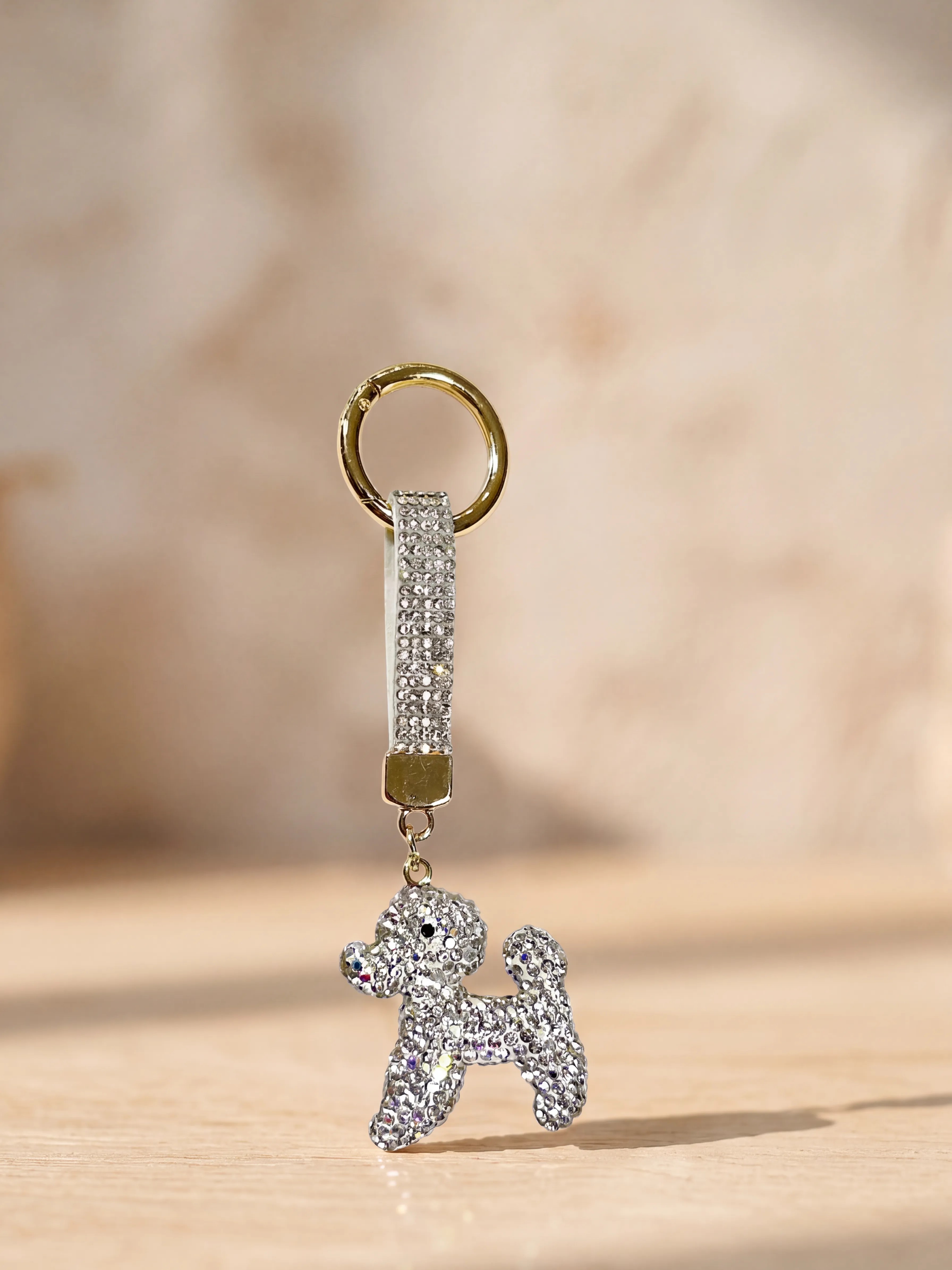 Taş Askılı Poodle Anahtarlık