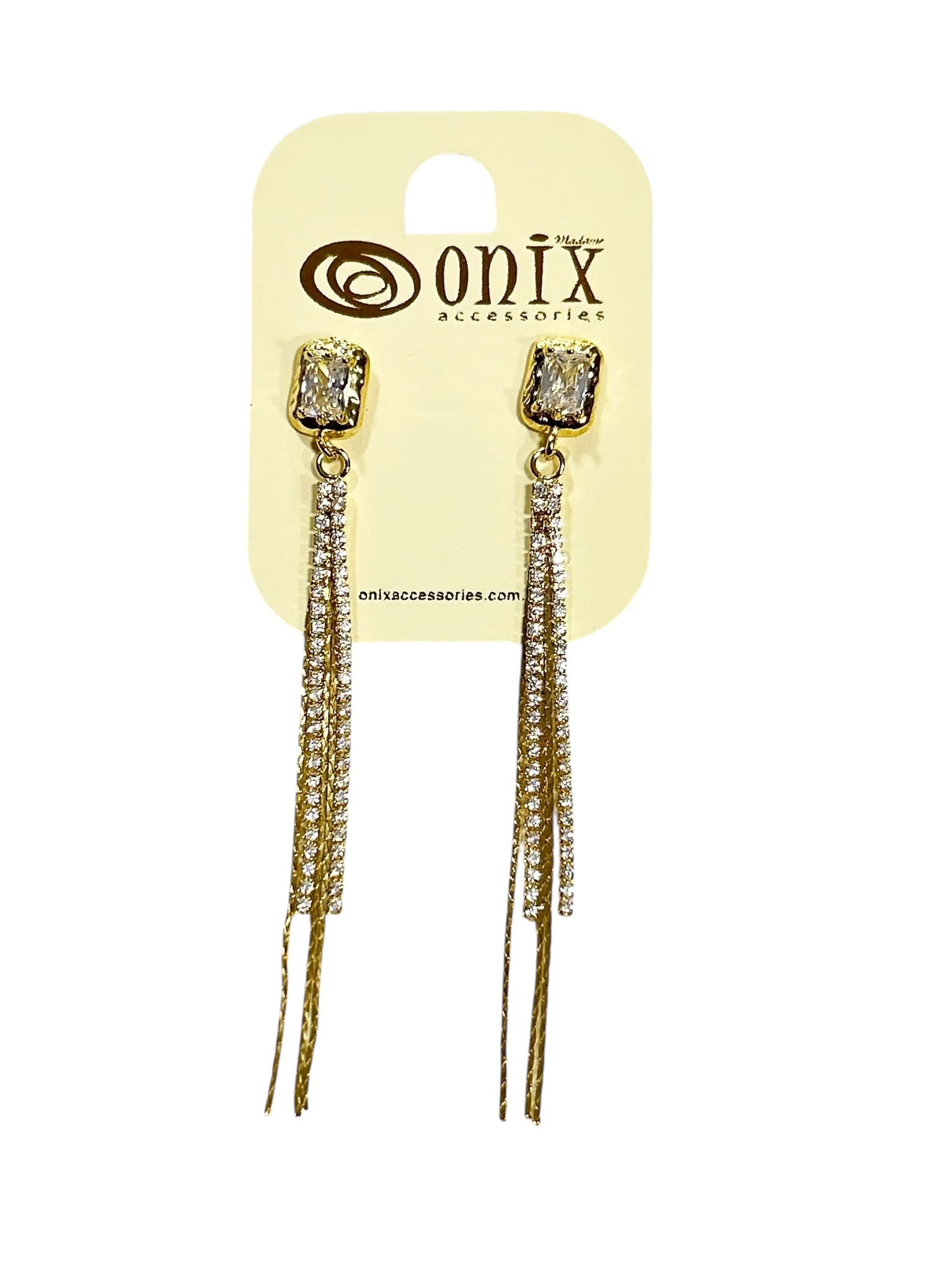 Kristal Baget Taşlı Dökümlü Püskül Sallantılı Küpe